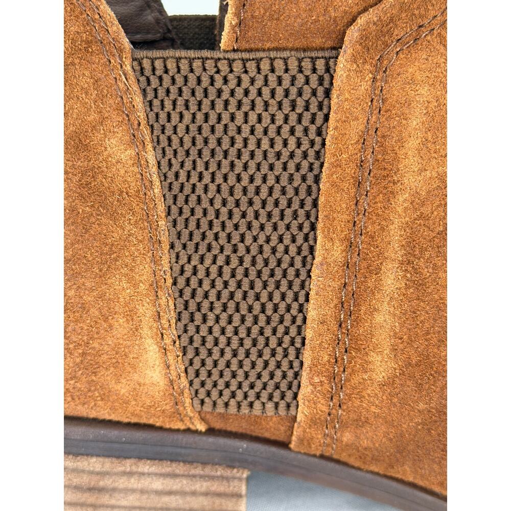 Born Laney Rust Tobacco Distressed Suede Leather Chelsea Ankle Boots 8M - Picture 9 of 12